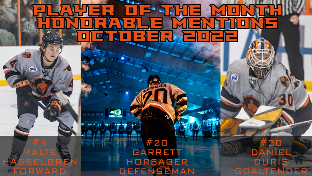 Duris, Hasselgren, Horsager, Receive Player of the Month Mentions for October